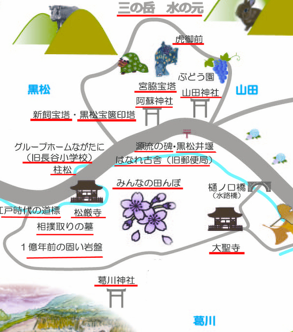 長谷上地区案内マップ